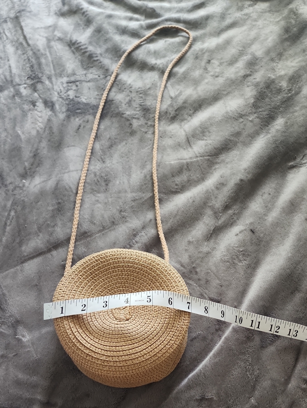 Round Straw Crossbody Bag in Natural Beige - Neutral Summer Style